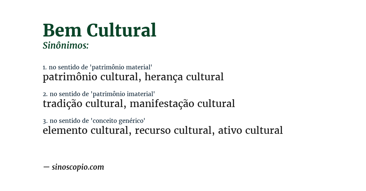 Sinônimo de bem cultural