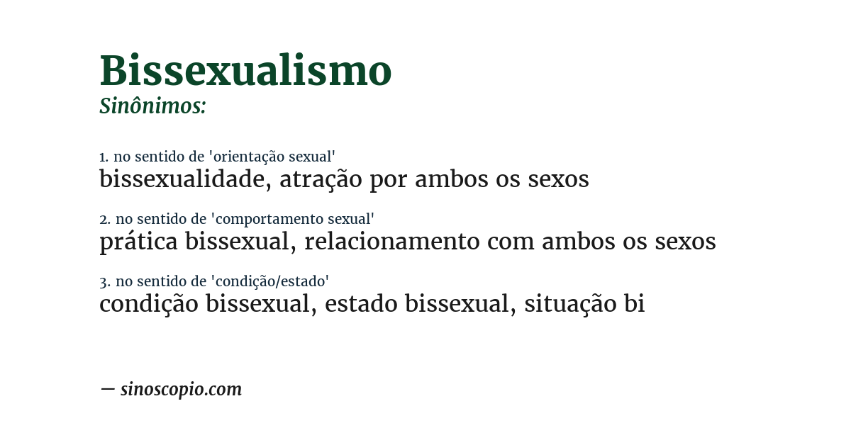 Sinônimo de bissexualismo
