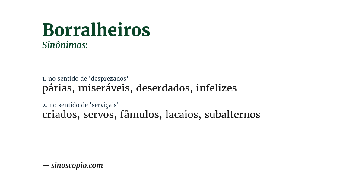 Sinônimo de borralheiros