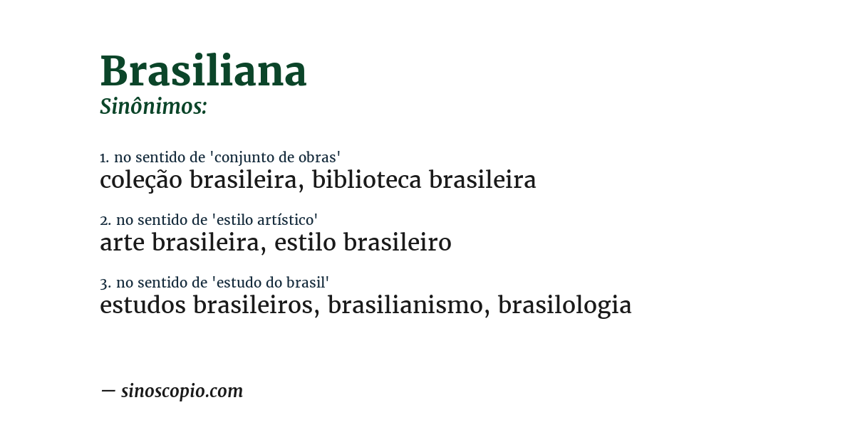 Sinônimo de brasiliana