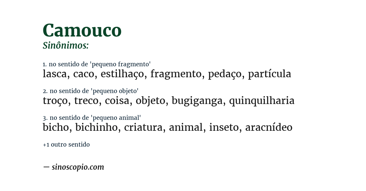Sinônimo de camouco
