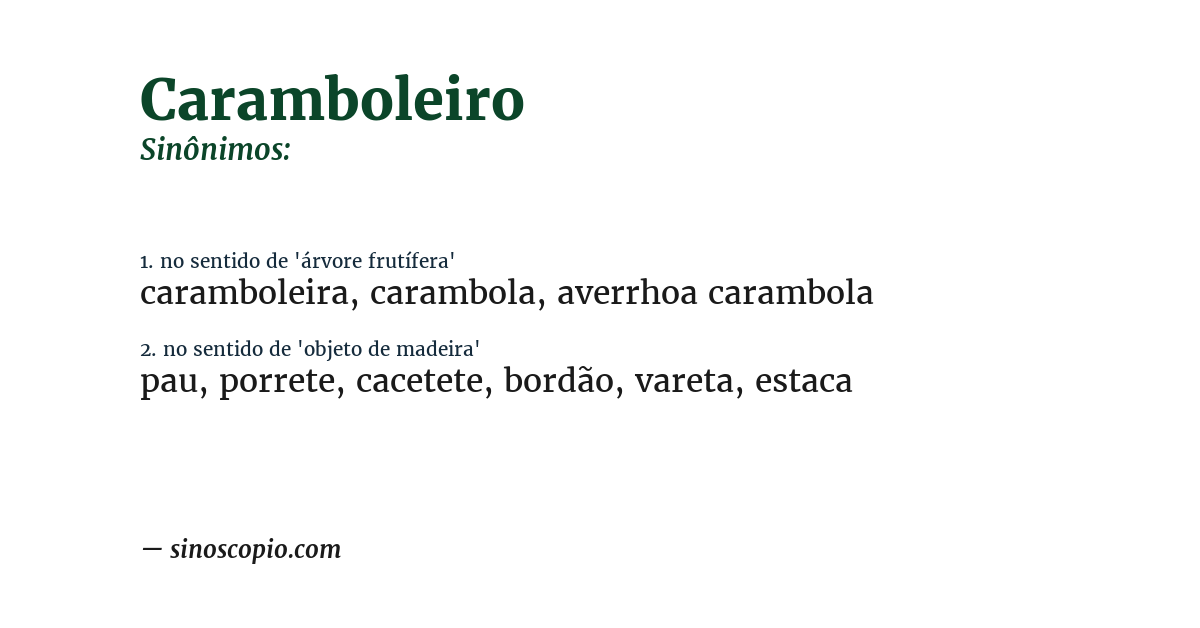 Sinônimo de caramboleiro
