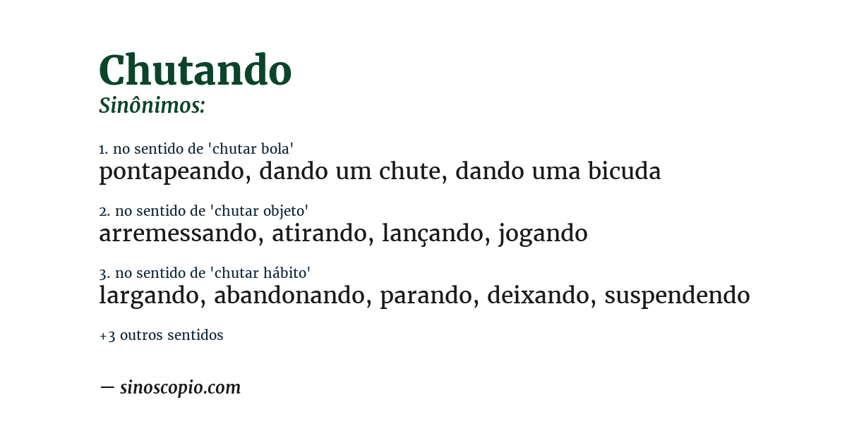Sinônimo de chutando