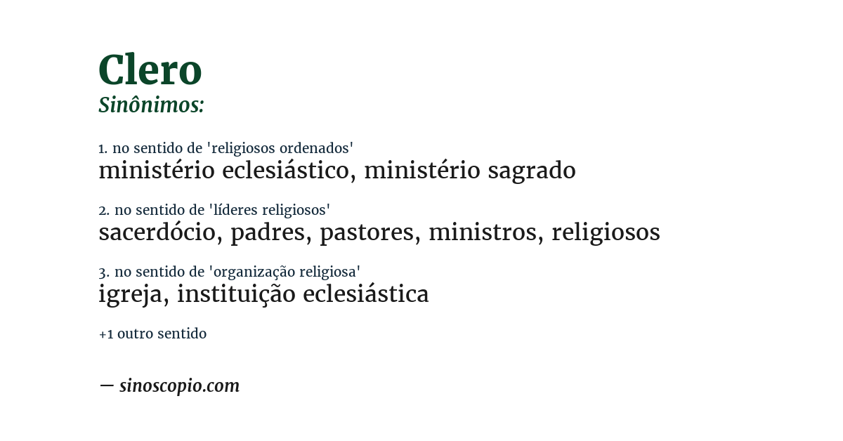 Sinônimo de clero