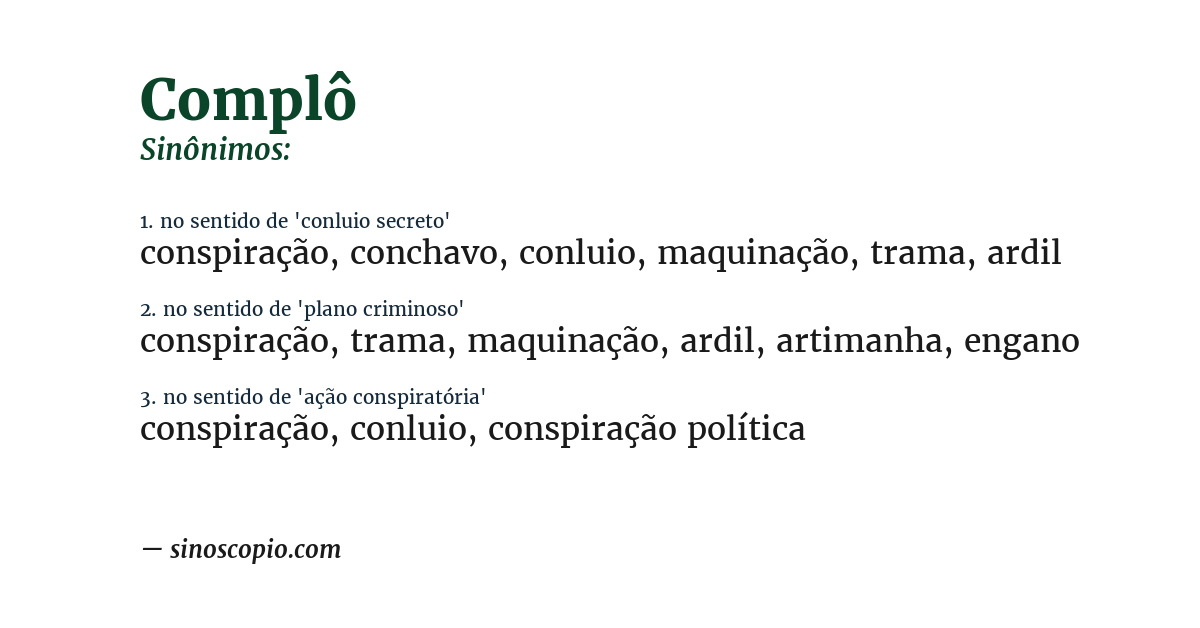 Sinônimo de complô