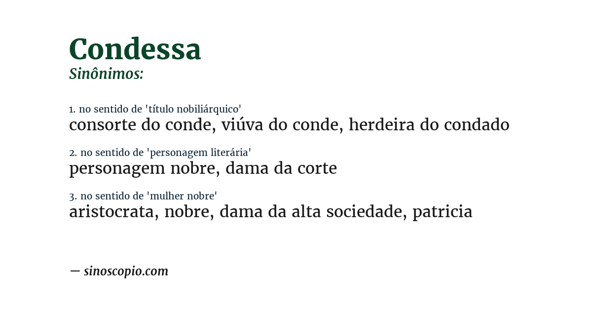 Sinônimo de condessa