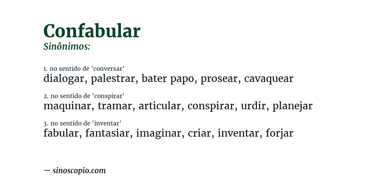 Sinônimo de confabular
