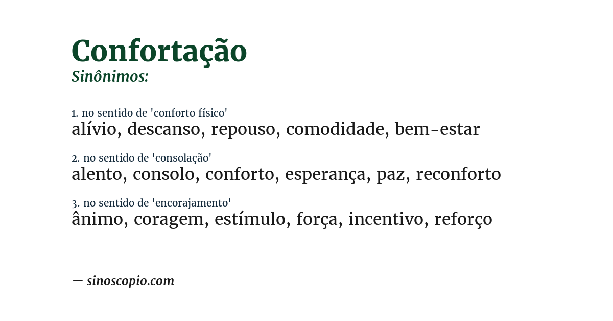 Sinônimo de confortação