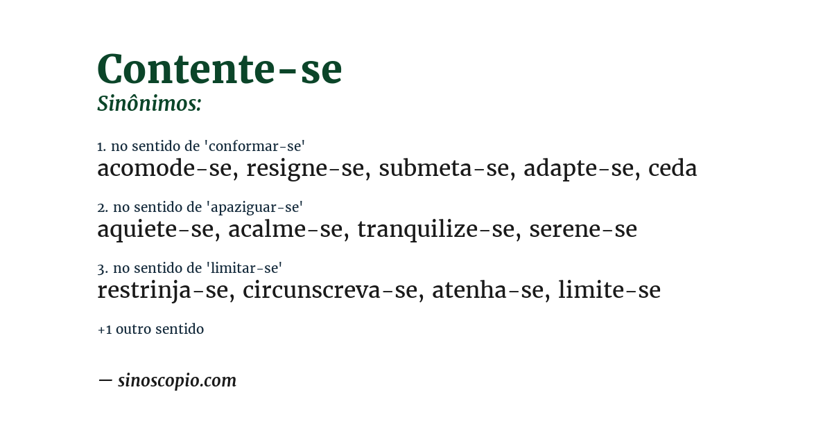 Sinônimo de contente-se