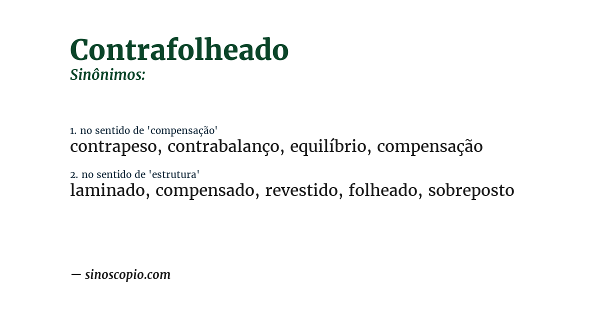 Sinônimo de contrafolheado