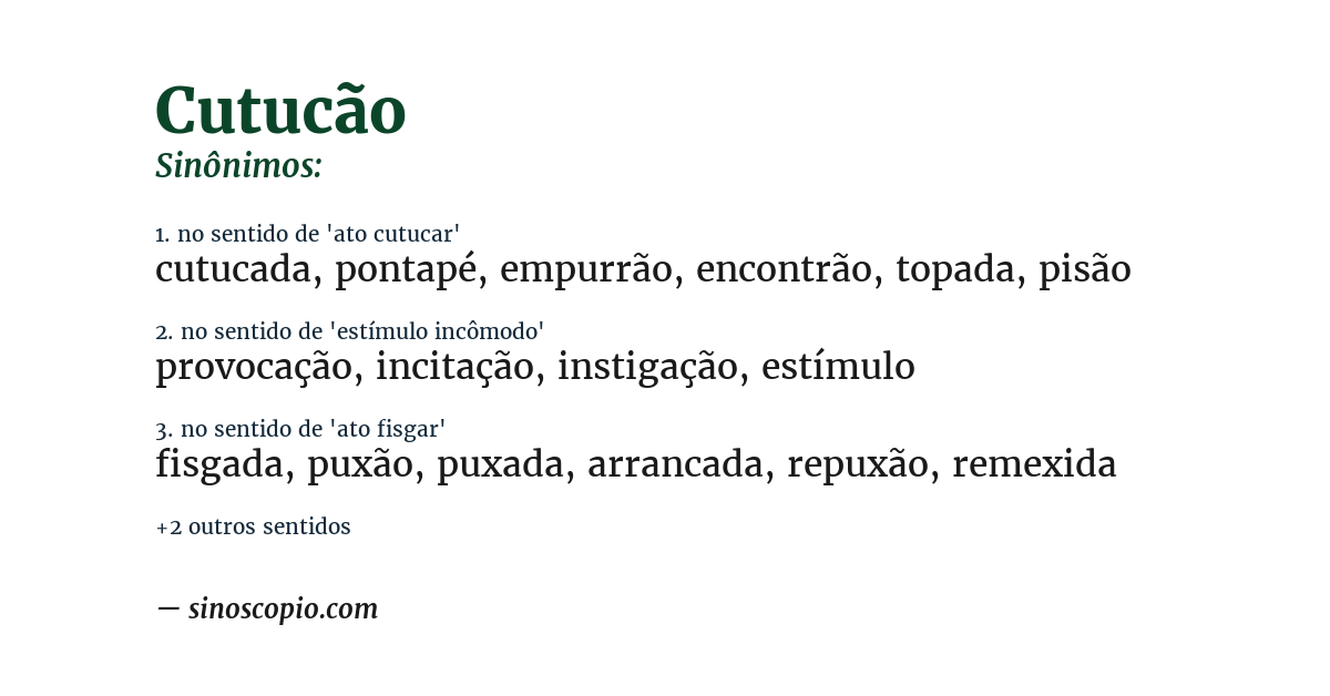 Sinônimo de cutucão