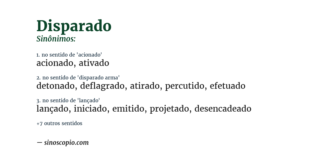 Sinônimo de disparado