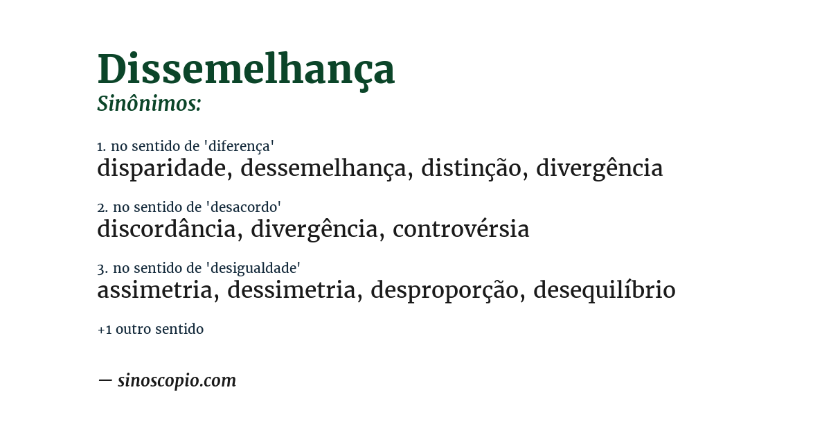 Sinônimo de dissemelhança