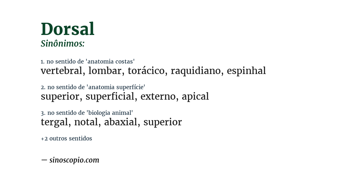 Sinônimo de dorsal
