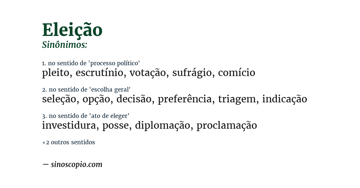 Sinônimo de eleição