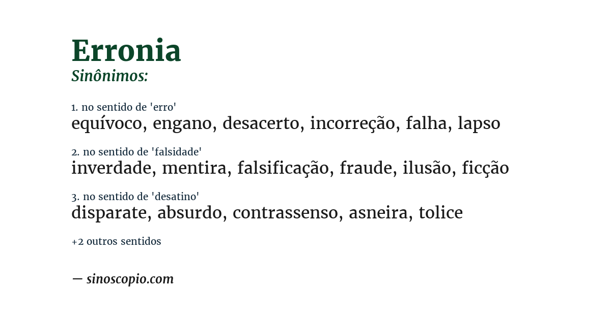 Sinônimo de erronia