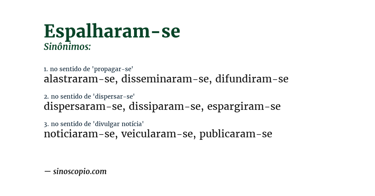 Sinônimo de espalharam-se