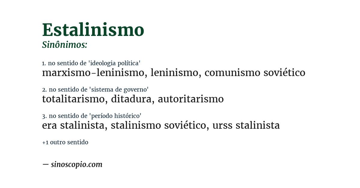 Sinônimo de estalinismo