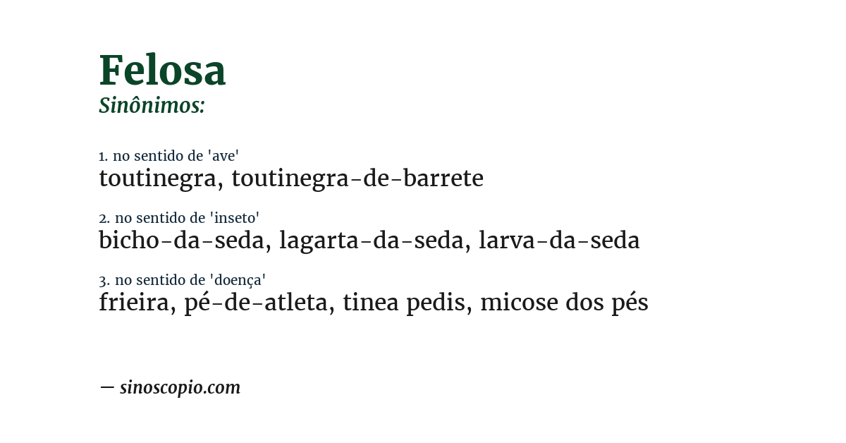 Sinônimo de felosa
