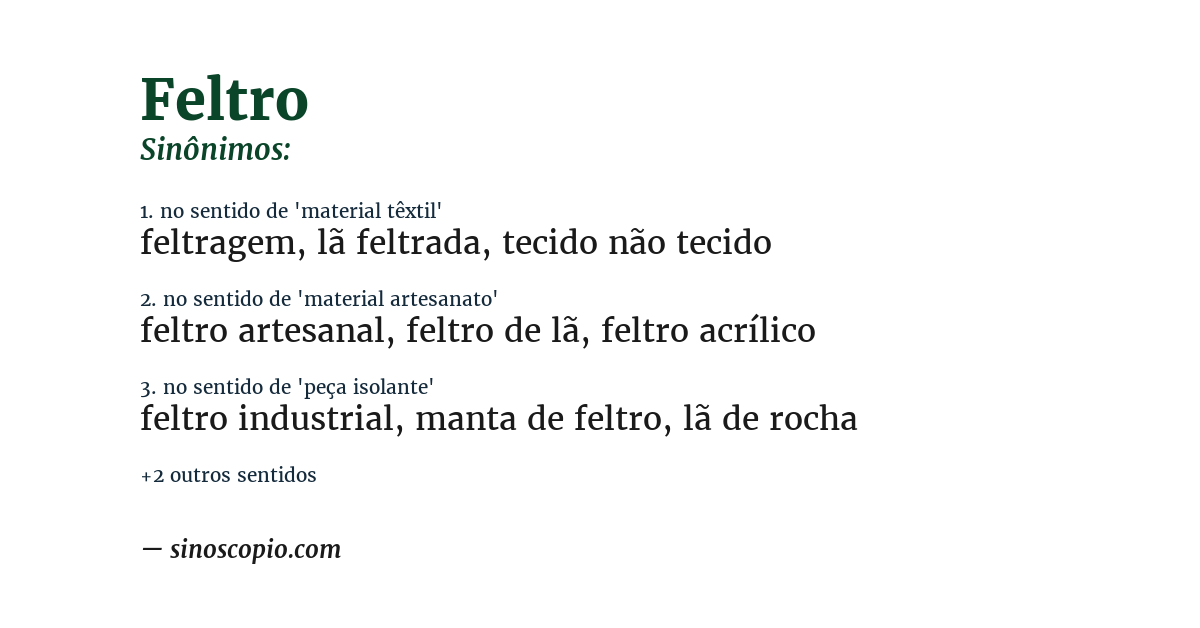 Sinônimo de feltro
