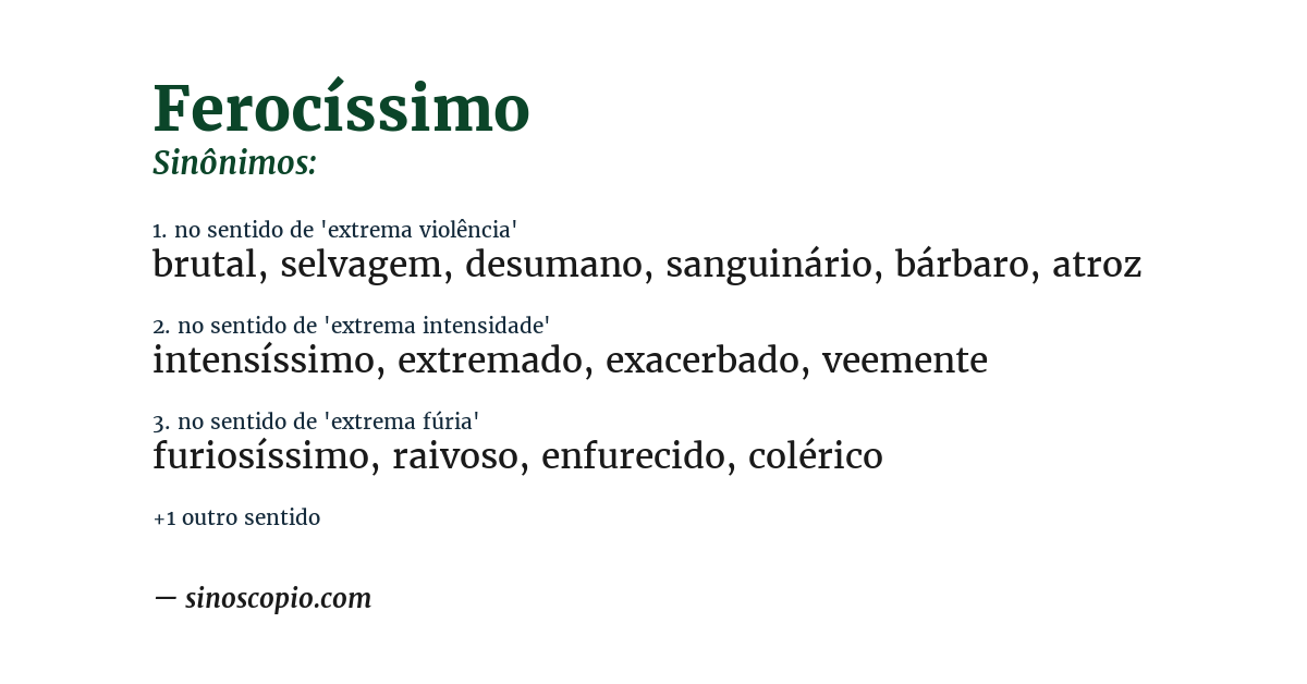 Sinônimo de ferocíssimo
