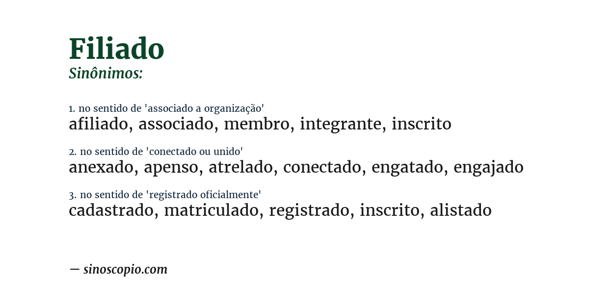 Sinônimo de filiado