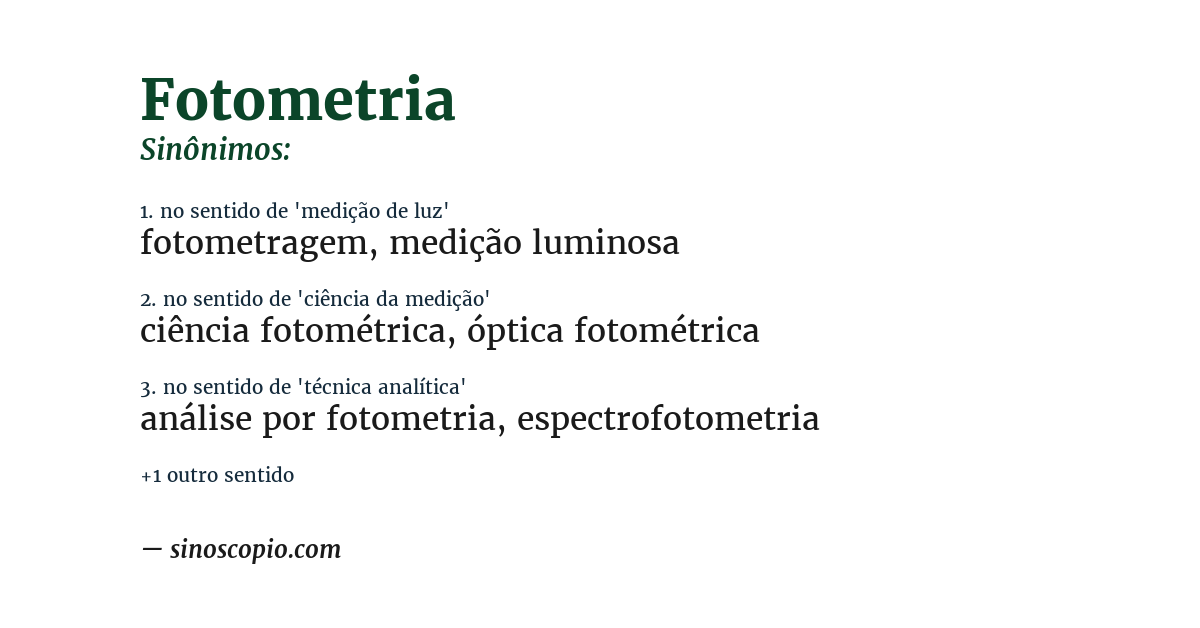 Sinônimo de fotometria