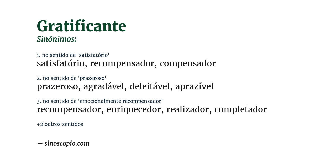 Sinônimo de gratificante