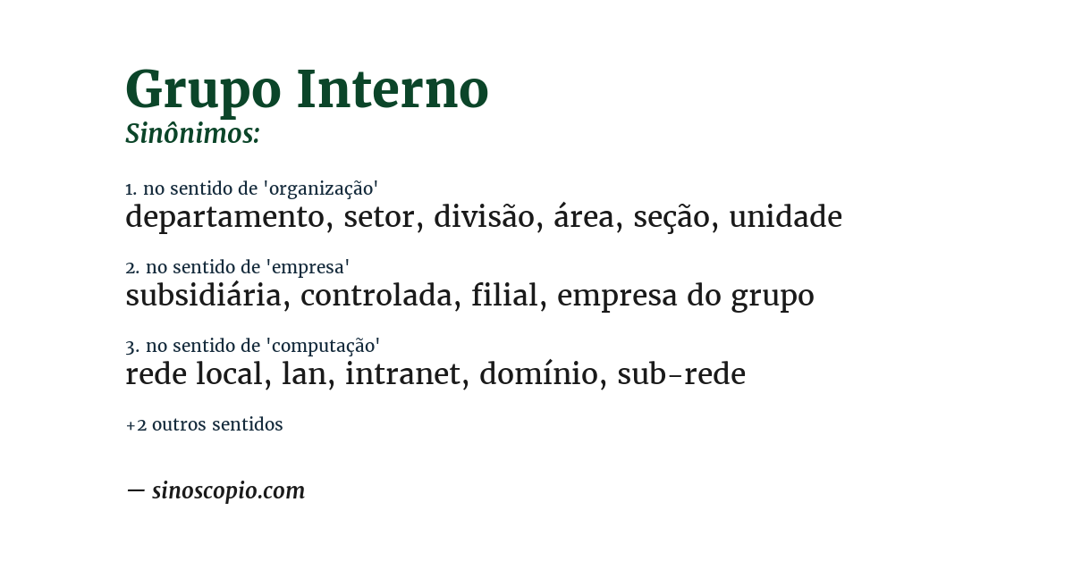 Sinônimo de grupo interno