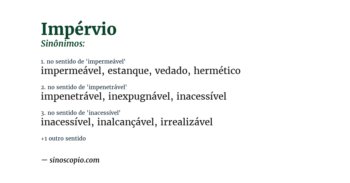 Sinônimo de impérvio