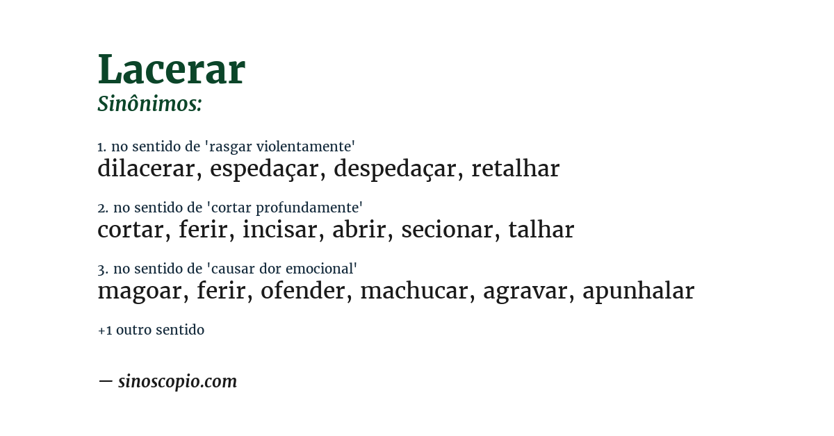 Sinônimo de lacerar
