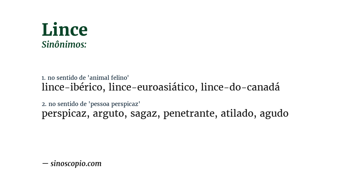 Sinônimo de lince