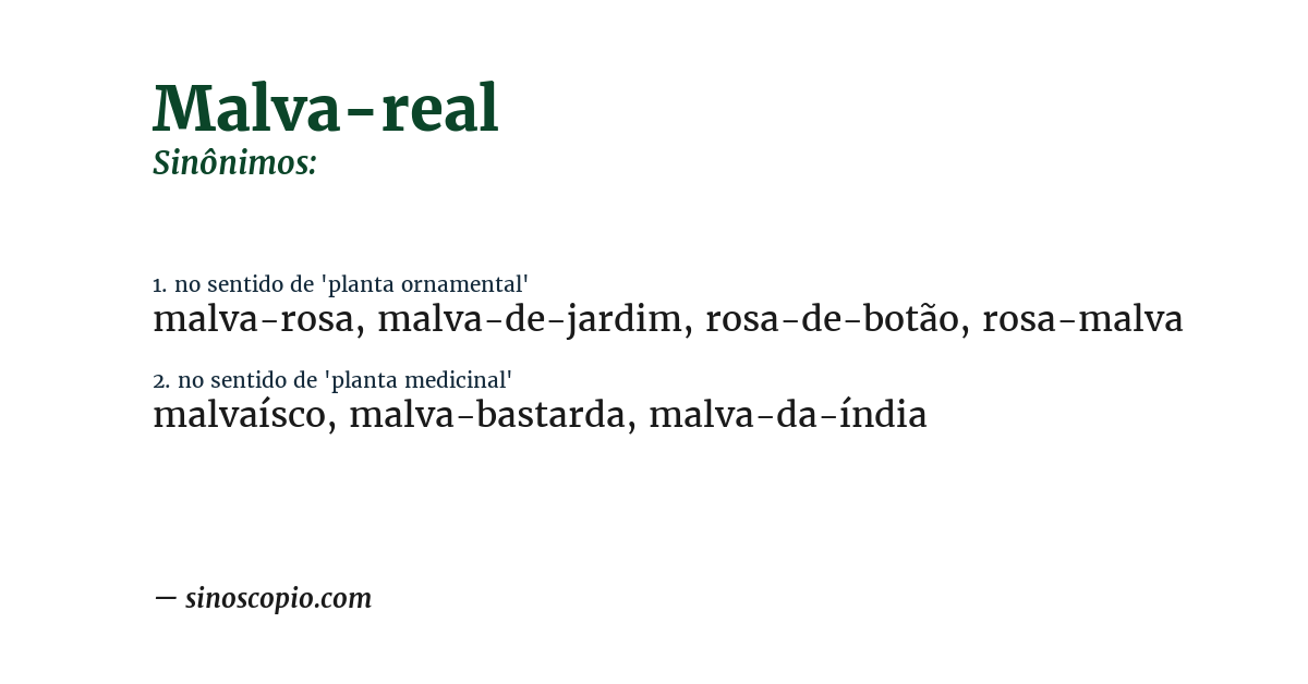 Sinônimo de malva-real