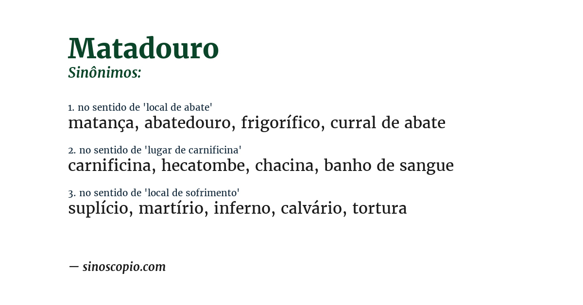 Sinônimo de matadouro
