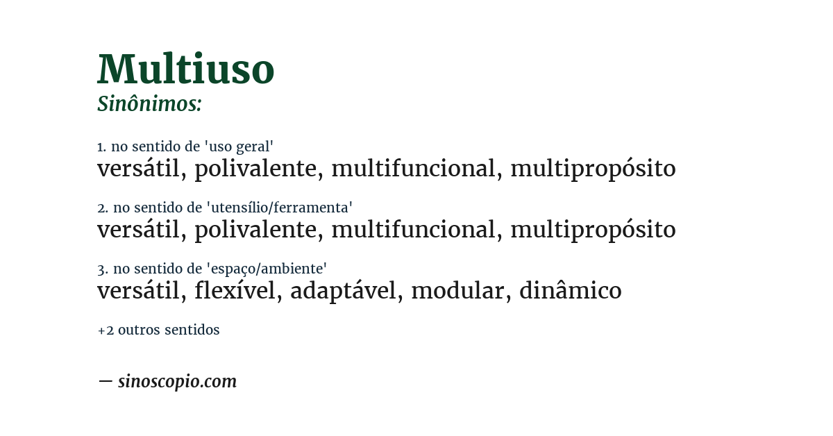 Sinônimo de multiuso