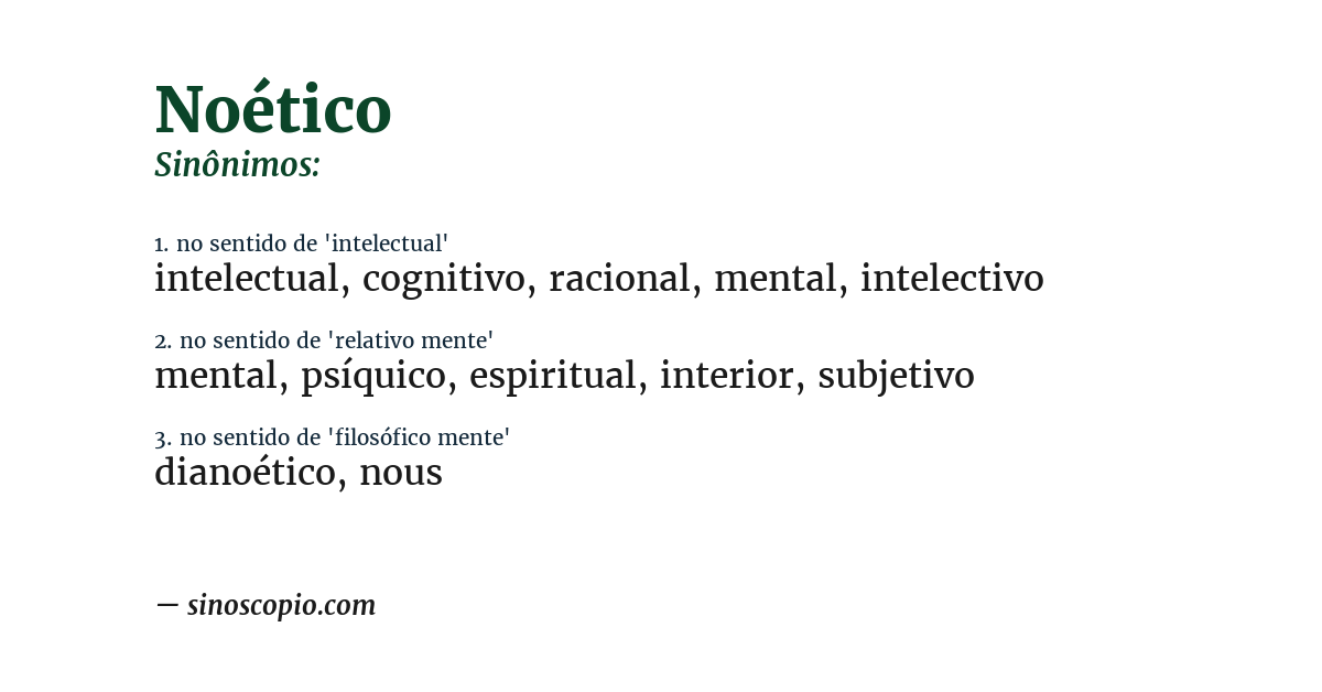 Sinônimo de noético