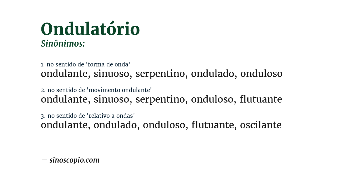 Sinônimo de ondulatório