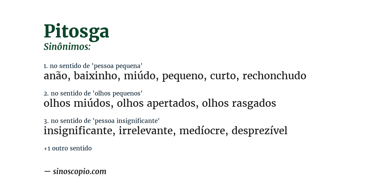 Sinônimo de pitosga