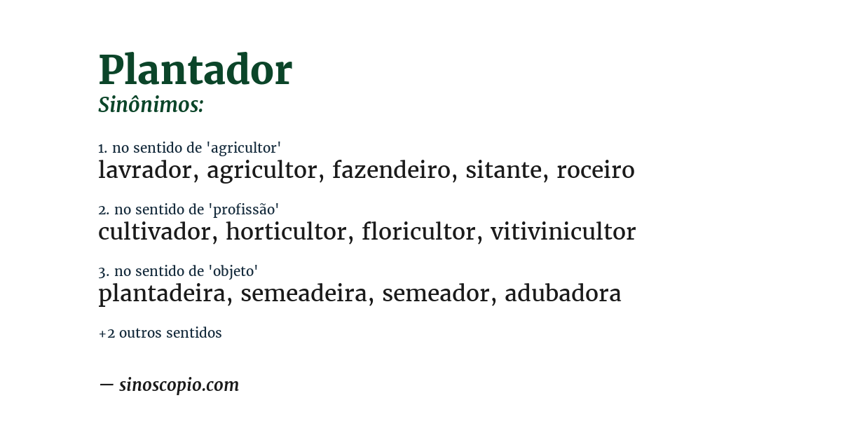 Sinônimo de plantador
