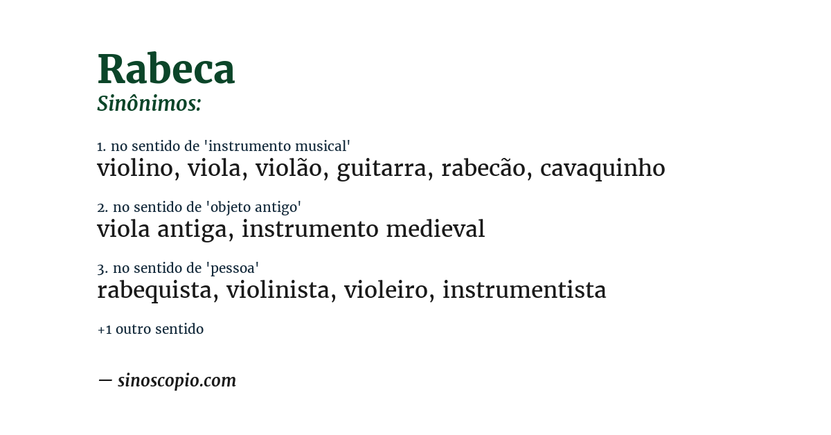 Sinônimo de rabeca