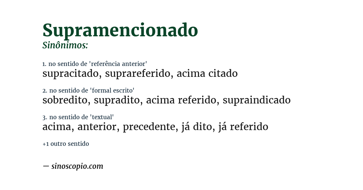 Sinônimo de supramencionado