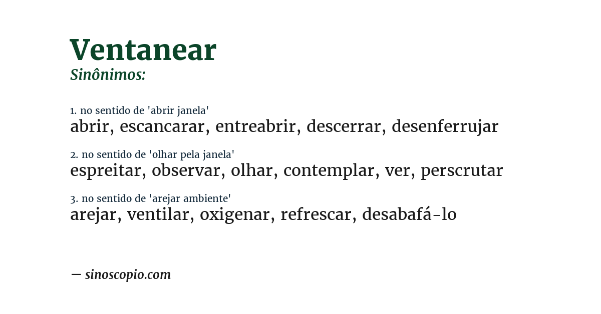 Sinônimo de ventanear