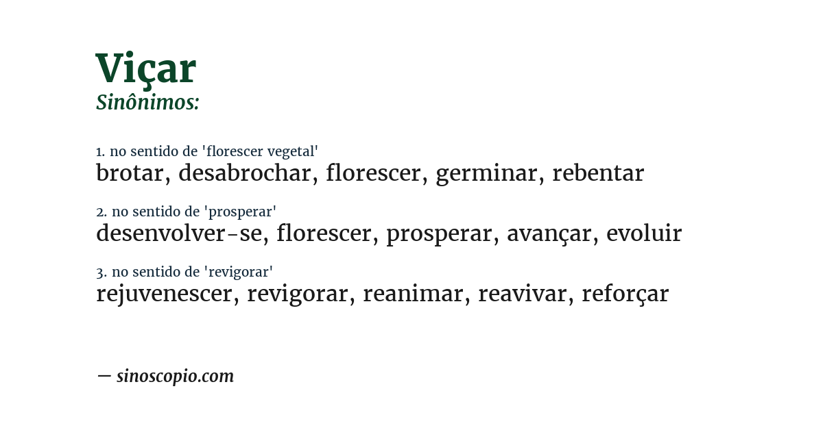 Sinônimo de viçar