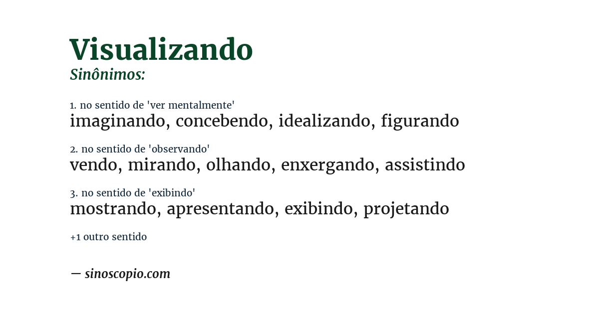 Sinônimo de visualizando