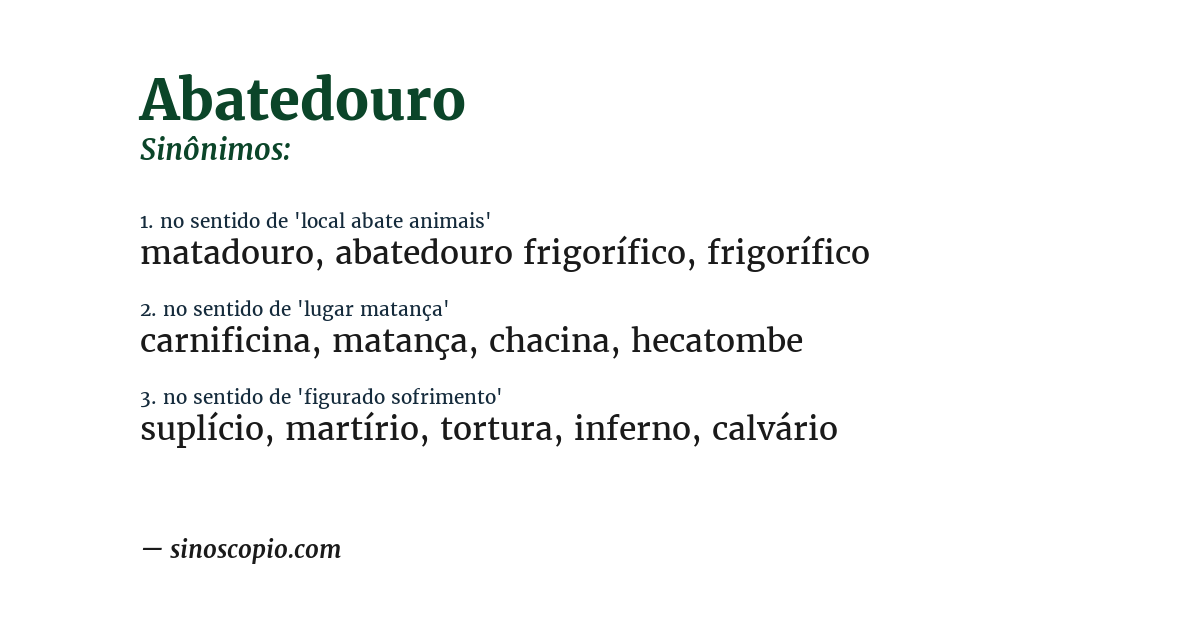 Sinônimo de abatedouro