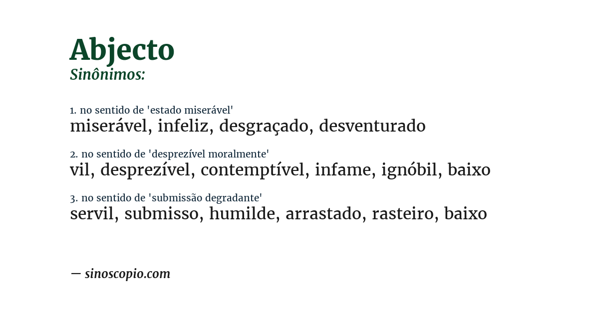 Sinônimo de abjecto