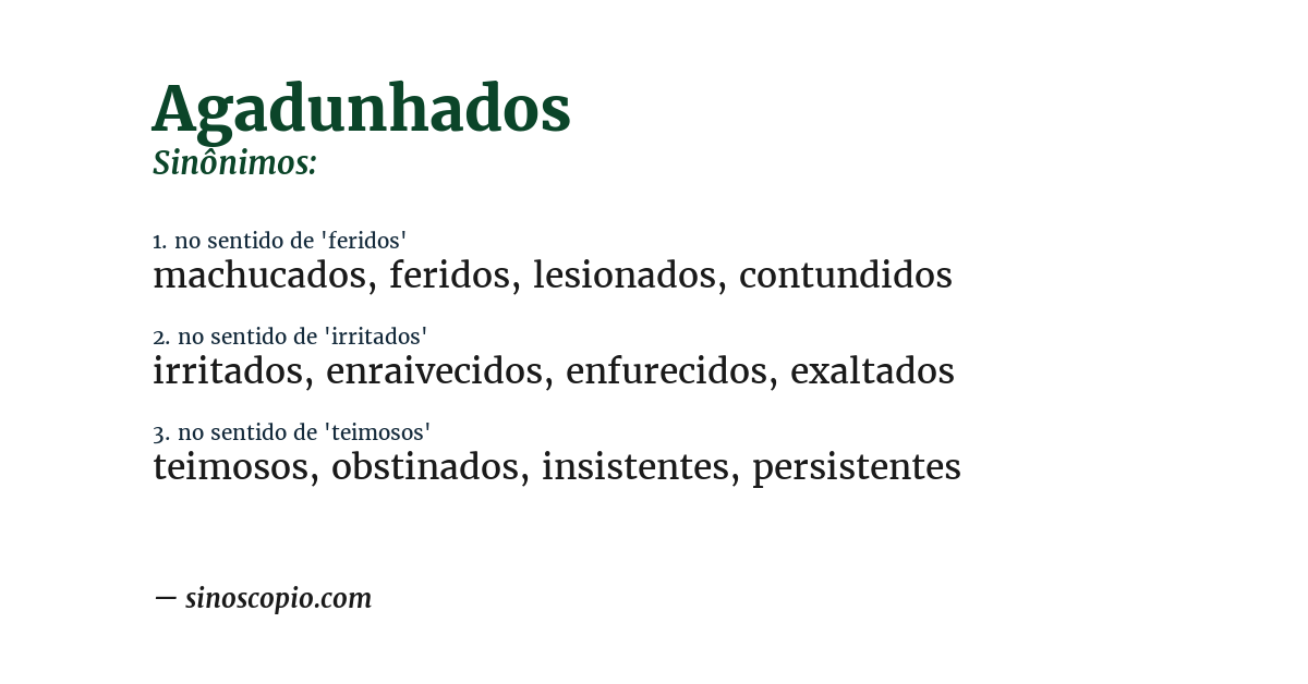 Sinônimo de agadunhados