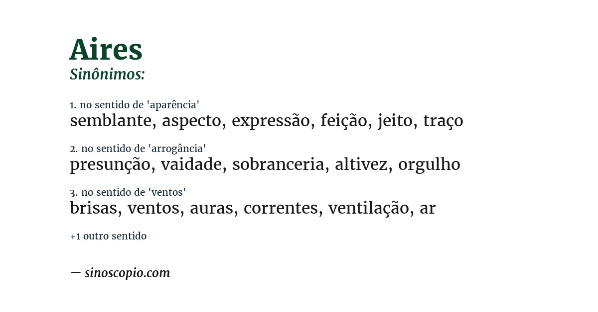 Sinônimo de aires
