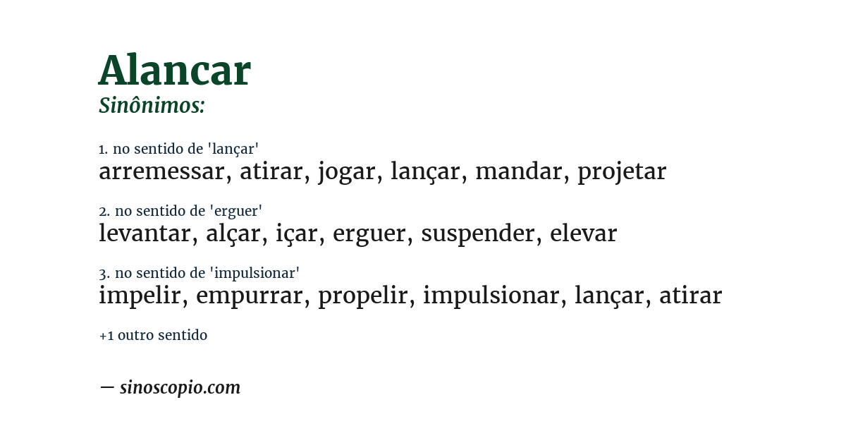 Sinônimo de alancar