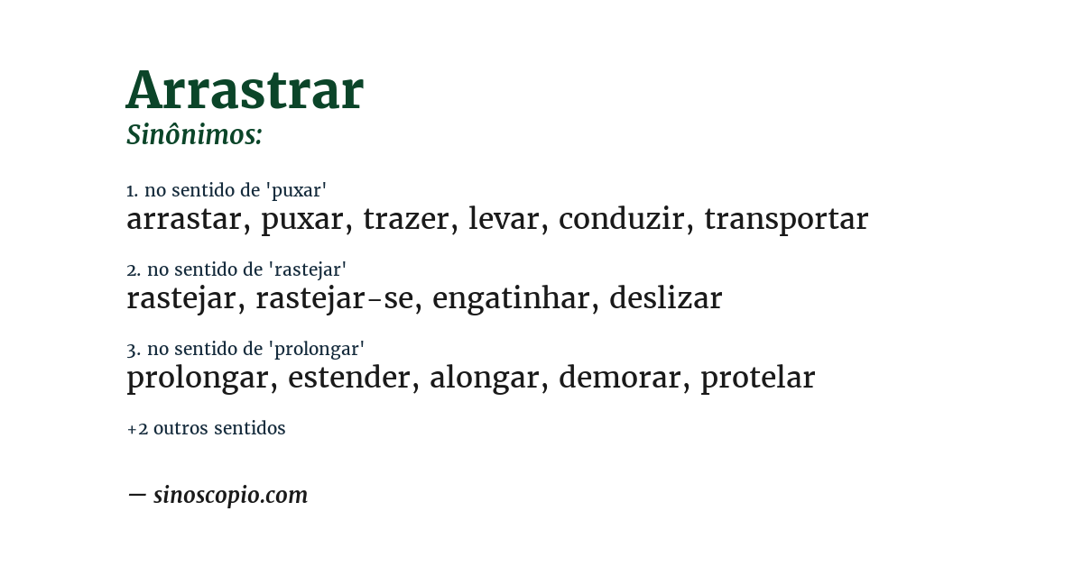 Sinônimo de arrastrar